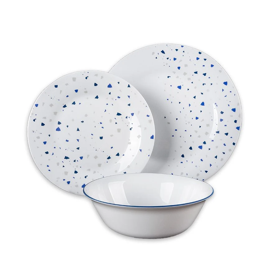סט צלחות 18 חל' אופל TERAZO BLUE