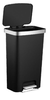 פח אשפה 5 EKO מלבני 45 ליטר HANA שחור מט