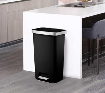 פח אשפה 3 EKO מלבני 45 ליטר HANA שחור מט