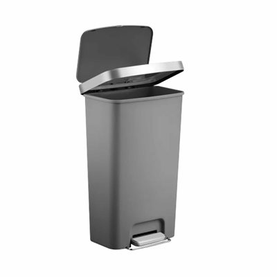 פח אשפה EKO מלבני 45 ליטר HANA אפור מט