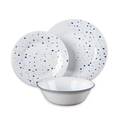 סט צלחות 18 חל' אופל TERAZO BLUE
