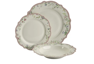 סט צלחות 18 חל' פורצלן אינגליש רוז קולקשיין