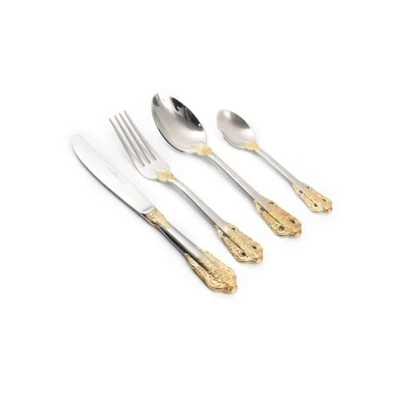 סט סכו''ם 24 חל' דגם SHILA כסף משולב זהב.